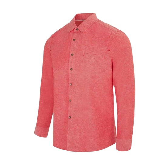 Firetrap Effen heren overhemd van katoenmix (Rood) - Image 3