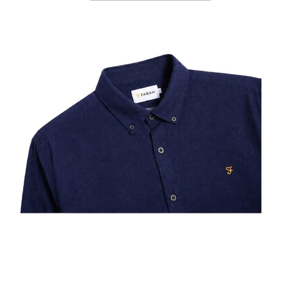 Farah Herenoverhemd met knopen, standaardpasvorm (Echt blauw) - Image 3