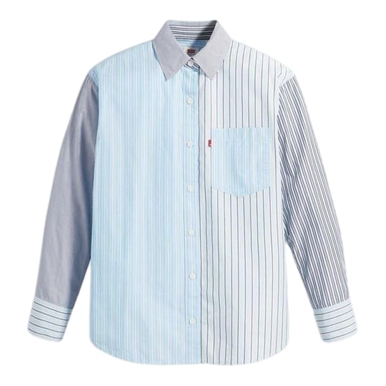 Levis Dames/Dames Nola Premium katoenen oversized shirt (Blauwe streep) - Image 2