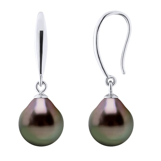 Oorbellen van 925 Zilver en Echte Gecultiveerde Tahiti-Parels 9-10 mm - Image 1