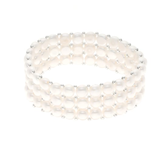 Armband 3 Rijen Echte Zoetwater Parel - 4 mm - Image 1