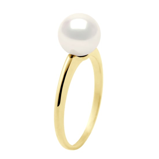 Ring - Wit Goud - Echte GeCultiveerde Zoetwaterparel Rond 7-8 mm - Image 1