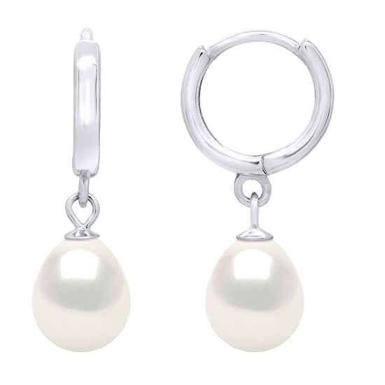 Hangende Oorbellen Echte Geëngageerde Zoetwaterparel Pear 8-9 mm - Image 1