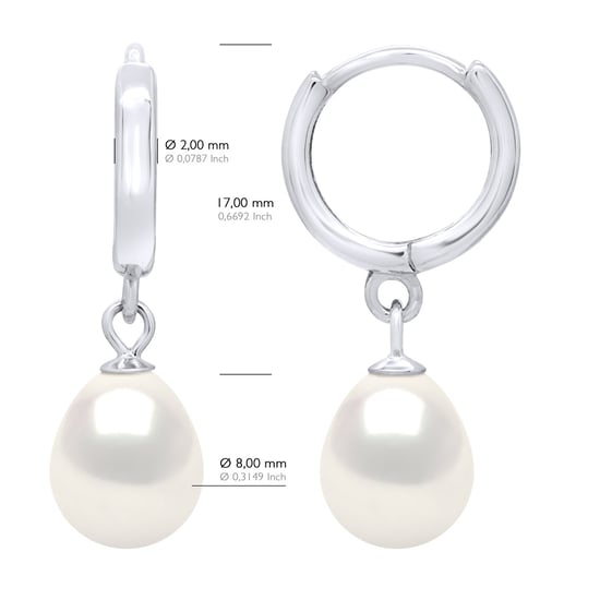 Hangende Oorbellen Echte Geëngageerde Zoetwaterparel Pear 8-9 mm - Image 2