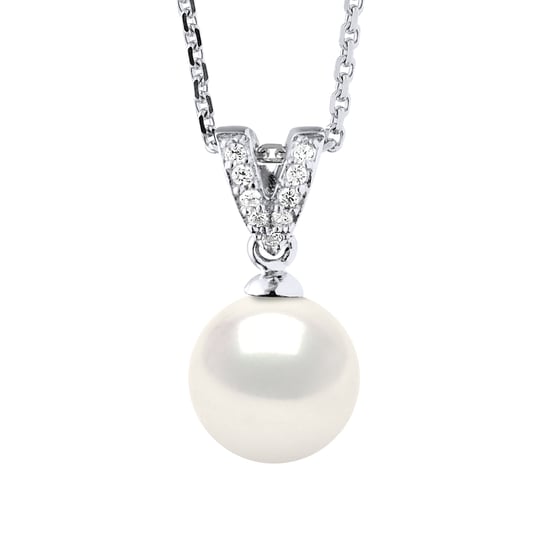 Halsketting Prestige Sieraden - Echte Gecultiveerde Zoetwaterparel Rond 9-10 mm - Image 1