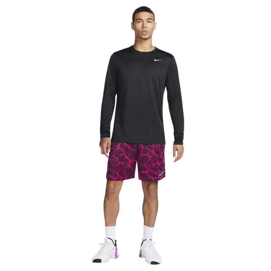Nike Heren Legend T-shirt met lange mouwen, normale pasvorm (Zwart/Zilver) - Image 1