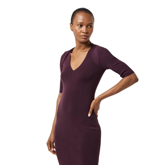 Boss Fezanin midi-jurk met V-hals en 3/4-mouwen voor dames (Rood) - Image 3
