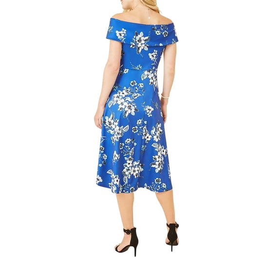 Mela London Midi-jurk met bloemenprint en blote schouders voor dames (Blauw) - Image 2