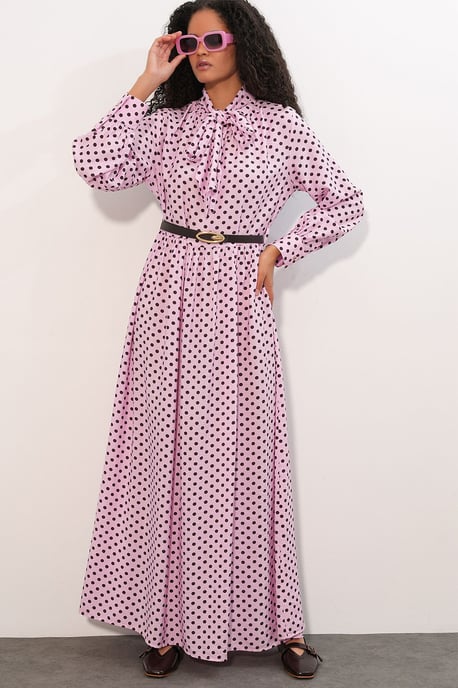 Gestippelde Maxi Shirtjurk - Image 3