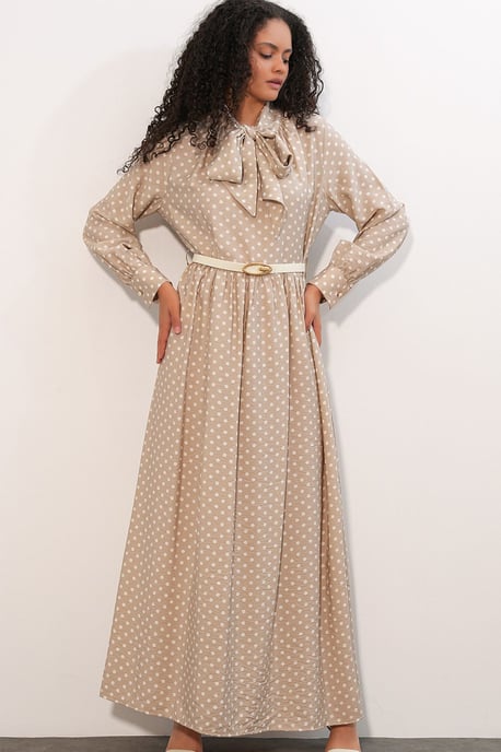 Gestippelde Maxi Hemdblousejurk - Image 3