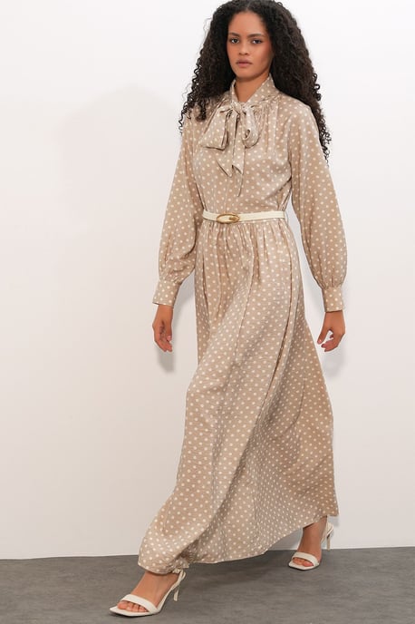 Gestippelde Maxi Hemdblousejurk - Image 4