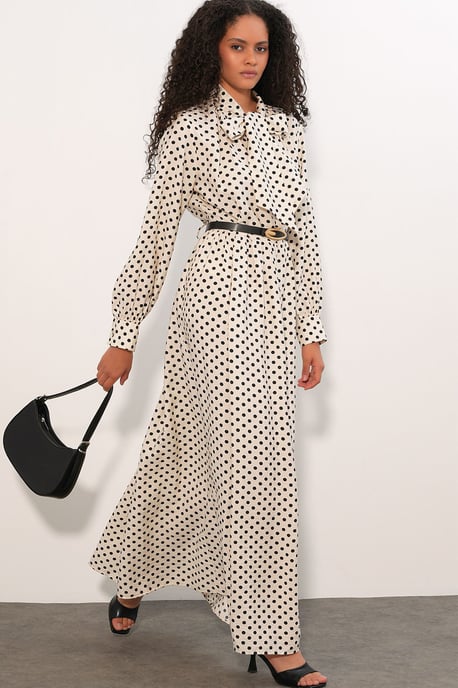 Gestippelde Maxi Shirtjurk - Image 4