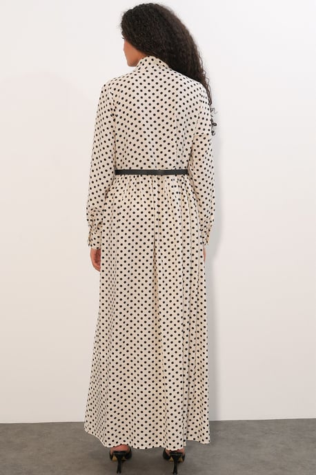 Gestippelde Maxi Shirtjurk - Image 6