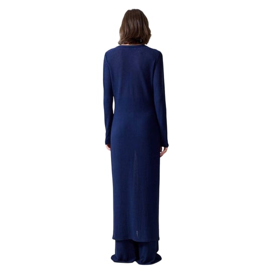 French Connection Dames Meera Geribbelde Maxi Jurk (Blauw) - Image 2
