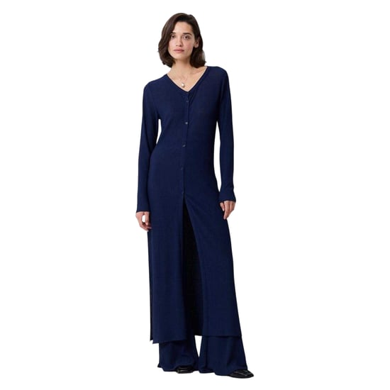 French Connection Dames Meera Geribbelde Maxi Jurk (Blauw) - Image 3