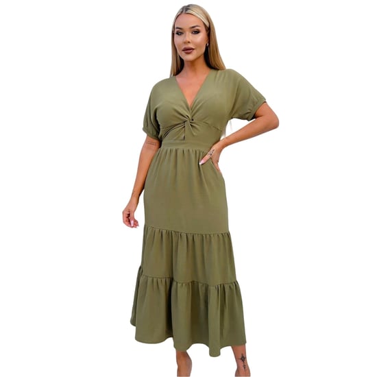 AX Paris Dames/Dames Polyester Zomer Maxi Jurk (Kaki Groen) - Image 2