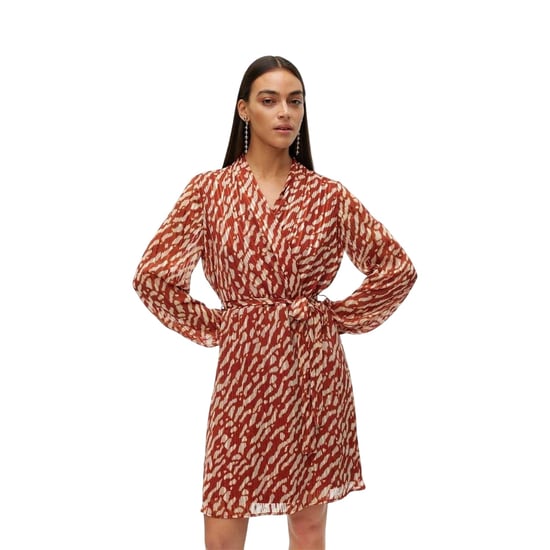 Vero Moda Rie-wikkeljurk met V-hals voor dames (Baksteen) - Image 1