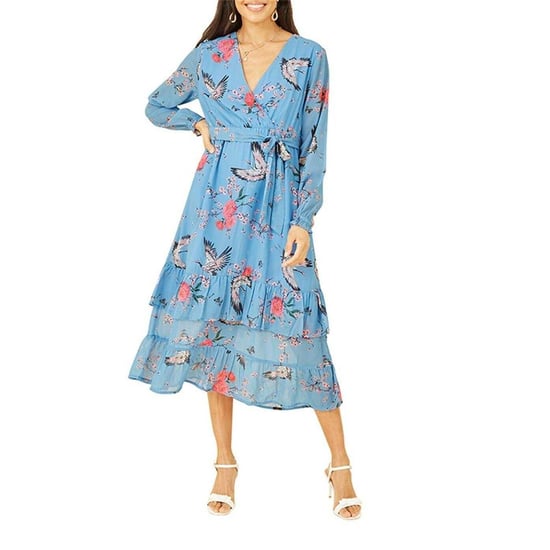 Yumi Vrouwen/dames Bloemenwikkeljurk (Blauw) - Image 4
