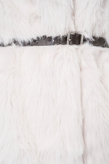 Lang Oversized Nepbont Jas Met Ceintuur - Image 6