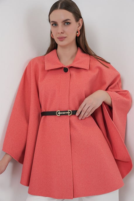 Gestrikte Tweed Cape Jacket - Image 4