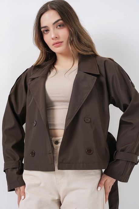 Korte Bouwde Trenchcoat - Image 4