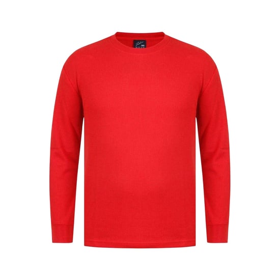 Fabric Heren Wafel T-shirt met lange mouwen (Rood) - Image 1