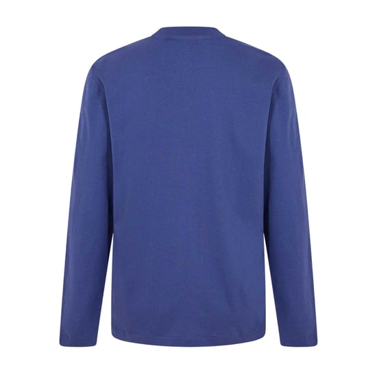 Off White Heren-T-shirt met ronde hals, normale pasvorm en lange mouwen (Donkerblauw/Wit) - Image 2