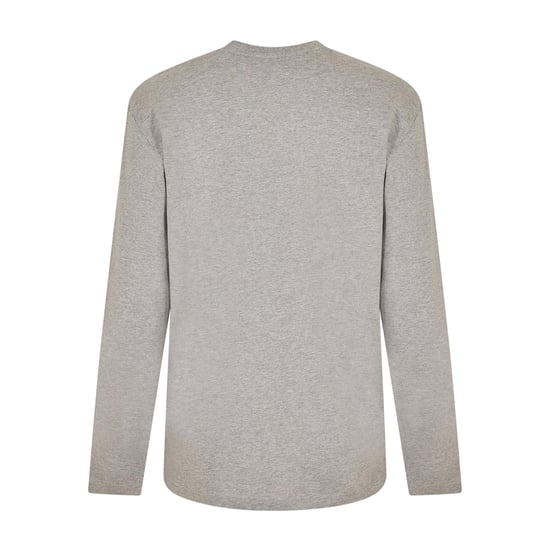 Off White Heren-T-shirt met ronde hals, normale pasvorm en lange mouwen (Grijs/Zwart) - Image 2