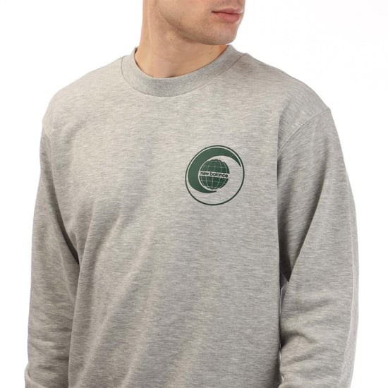 New Balance Heren Frans Terry Relaxed Fit T-shirt met grafische print (Grijs) - Image 3