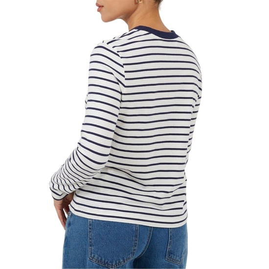 Brave Soul Dames/Dames Gestreept T-shirt Met Lange Mouwen (Wit, Zwart) - Image 2