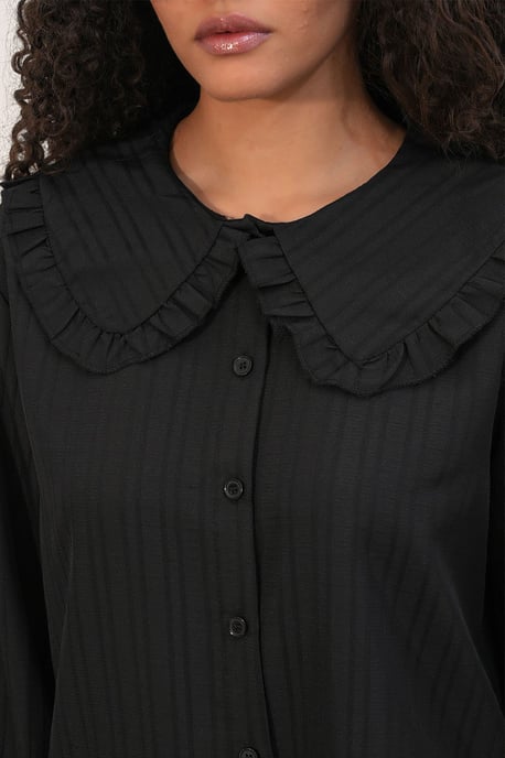 Langarm Textured Shirt Met Babykraag - Image 5