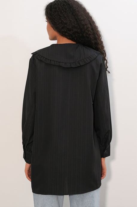 Langarm Textured Shirt Met Babykraag - Image 6