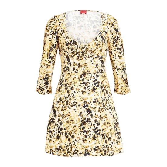 Hugo Dames/Dames Mini Jurk met Luipaardprint (Geel/Bruin) - Image 1