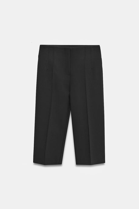 Hoge taille Rechte Capri Shorts Met Splits - Image 5