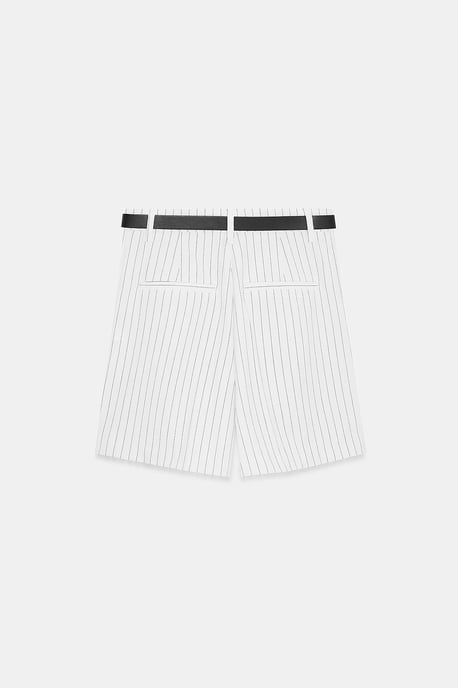 Hoog-geprisde Gestreepte Crepe Tailored Shorts - Image 6