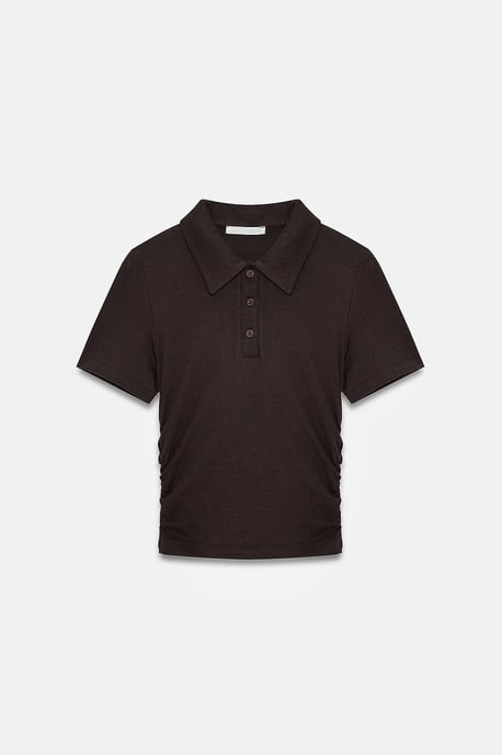 Dames Crop Slim Fit Polo T-shirt - Image 5
