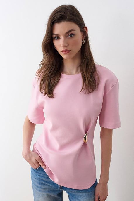 Dames T-shirt met ronde hals en korte mouwen - Image 3