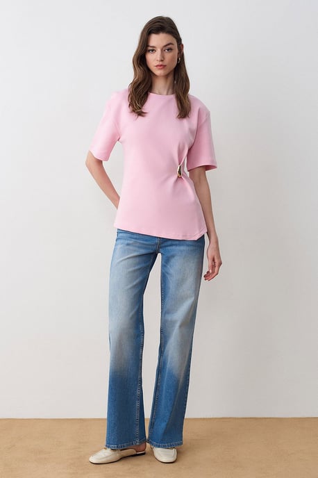 Dames T-shirt met ronde hals en korte mouwen - Image 4