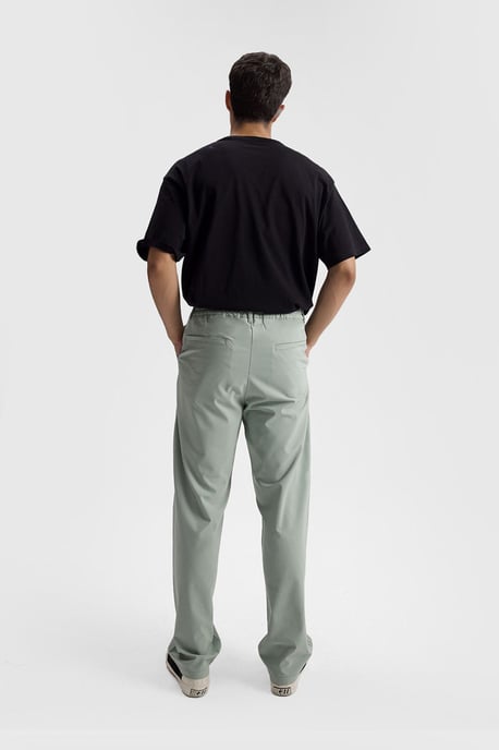 Heren Relaxed Fit Plissé Rechte Pantalon - Image 4