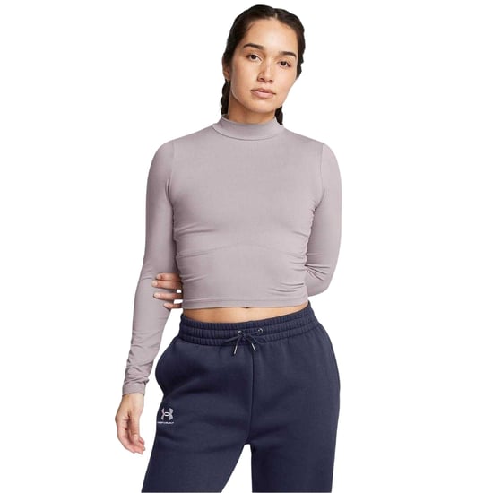 Under Armour Meridian T-shirt met hoge kraag en slank model voor dames (Grijs) - Image 4