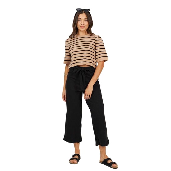 Brave Soul Dames/Dames Relaxed Broek Met Wijde Pijpen (Zwart) - Image 1