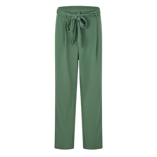 Vila Viclva effen rechte broek met strikriem voor dames (Eend Groen) - Image 1