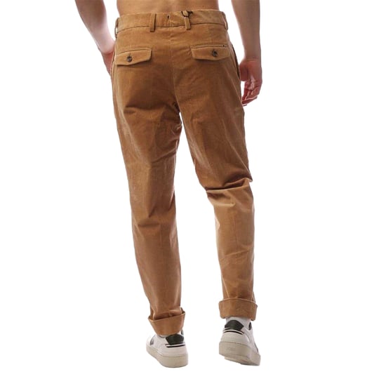 Boss Heren Perin Geplooide Opgerolde Broek (Beige) - Image 3
