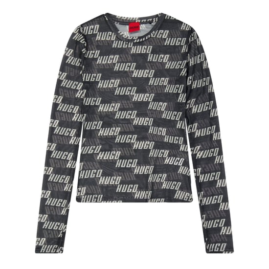 Hugo Dames-T-shirt met opdruk, slim fit en lange mouwen (Bruin) - Image 1