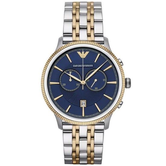 Emporio Armani AR1847 Herenhorloge Chronograaf Tweekleurig Blauw - Image 1