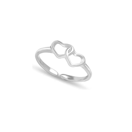 Dames Dubbele Hartring in 925 Sterling Zilver BIAN026 - Image 1