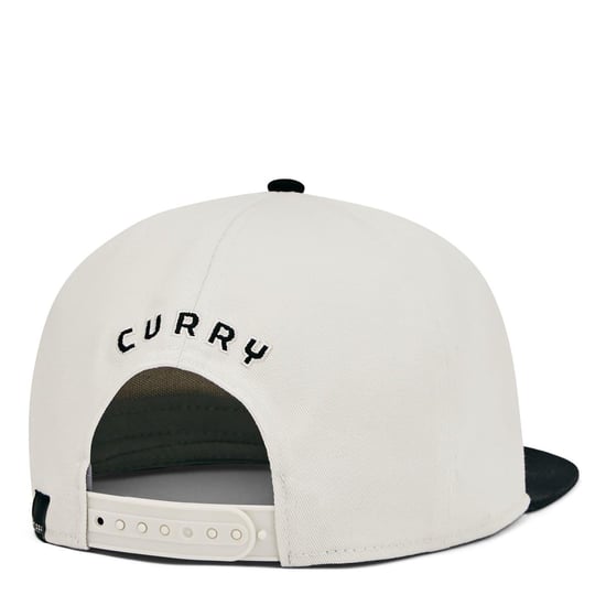 Under Armour Heren Curry Logo Katoen Flat Peak Snapback Cap (Wit) - Image 2