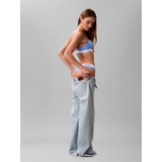 Calvin Klein Dames/Dames Logo Katoenmix String (Blauw) - Image 2