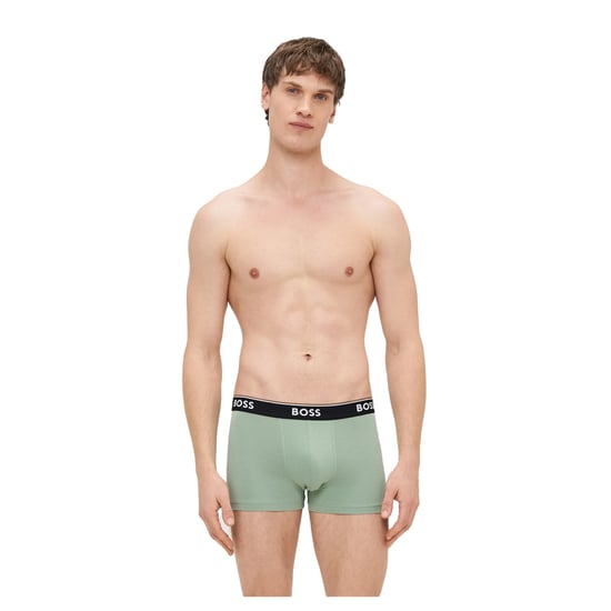 Boss Heren Bodywear Logo Boxershorts (Set van 3) (Zwart/Grijs/Groen) - Image 1