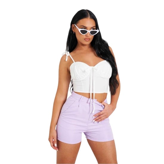 Missy Empire Dames/Dames Stropdas Detail Top (Wit) - Image 1
